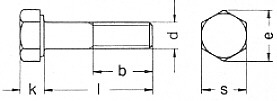 Sechskantschrauben mit Schaft ISO 4014 8.8 Stahl galvanisch verzinkt M 20